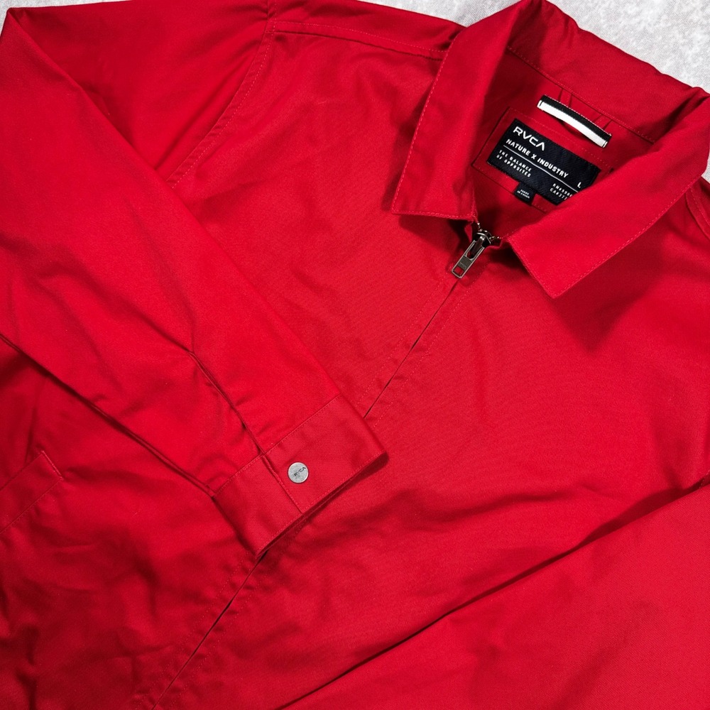 RVCA Nature X Industry Mens Red‎ Harrington Zip Up Jacket M8716YWO Large